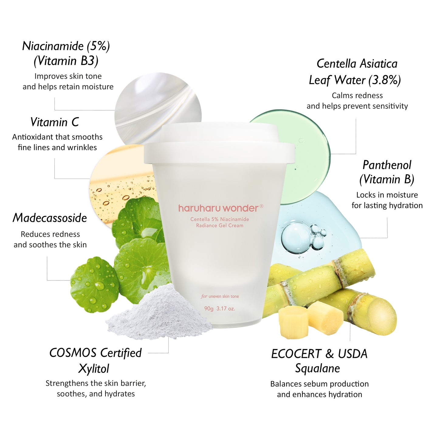 Centella 5% Niacinamide Radiance Gel Cream 90g – Cruelty-Free | Hanara