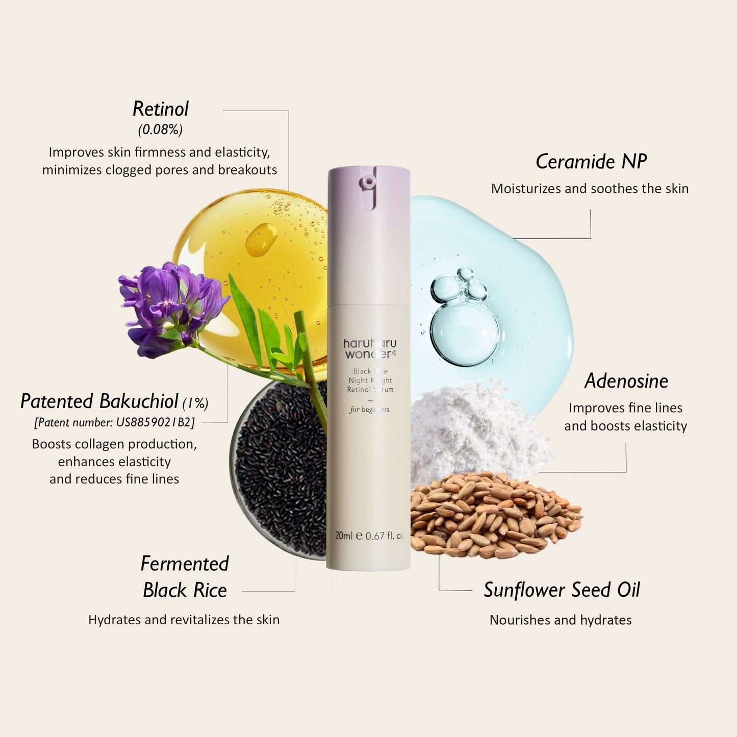 Black Rice Night Knight Retinol Serum 20ml – Cruelty-Free | Hanara