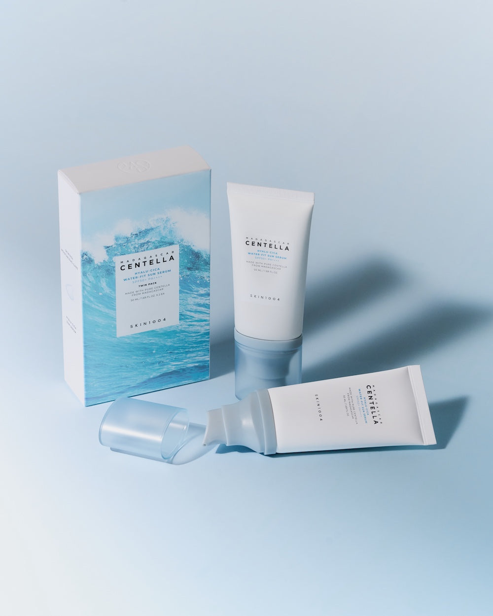 Madagascar Centella Hyalu-Cica Water-Fit Sun Serum Twin Pack 50ml – Cruelty-Free | Hanara