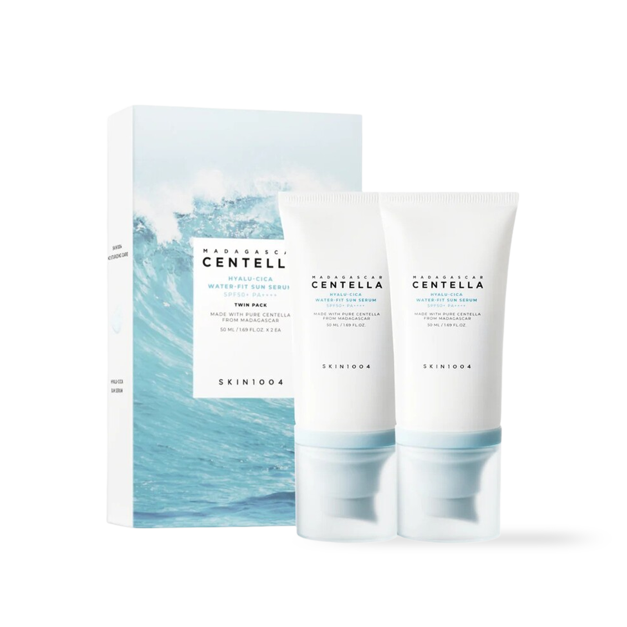 Madagascar Centella Hyalu-Cica Water-Fit Sun Serum Twin Pack 50ml – Cruelty-Free | Hanara