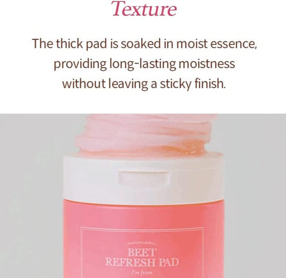 Beet Refresh Pad - 60 Sheets – Cruelty-Free | Hanara