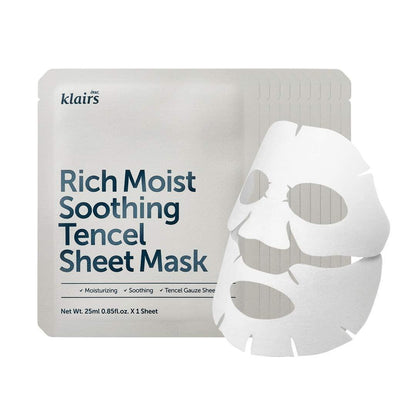 Rich Moist Soothing Tencel Sheet Mask 25ml 10pcs – Cruelty-Free | Hanara